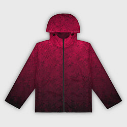 Ветровка с капюшоном женская Текстурный тёмно-розовый градиент, цвет: 3D-черный