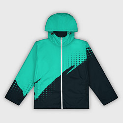 Ветровка с капюшоном женская Color black light blue, цвет: 3D-белый
