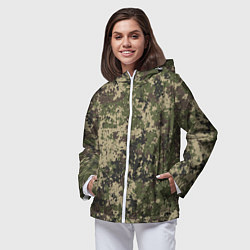 Ветровка с капюшоном женская Камуфляж защитный пиксельный, цвет: 3D-белый — фото 2