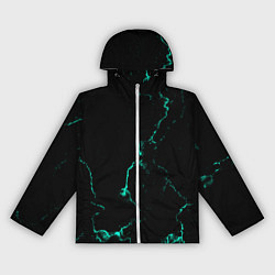 Ветровка с капюшоном женская Color black turquoise, цвет: 3D-белый