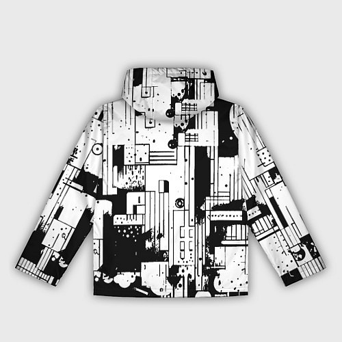 Женская ветровка Чёрно-белый светлая абстракция / 3D-Черный – фото 2