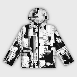 Ветровка с капюшоном женская Чёрно-белый светлая абстракция, цвет: 3D-черный