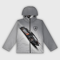 Ветровка с капюшоном женская Lamborghini - racing car, цвет: 3D-черный