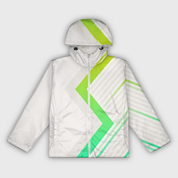 Ветровка с капюшоном женская Color white line green, цвет: 3D-белый
