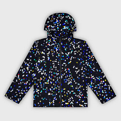 Ветровка с капюшоном женская Чёрно-синий мозаика паттерн, цвет: 3D-черный