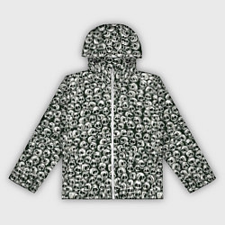 Ветровка с капюшоном женская Черепки паттерн, цвет: 3D-белый