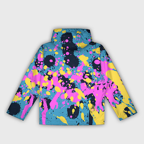 Женская ветровка Брызги краски розовой желтой и темно синей / 3D-Черный – фото 2