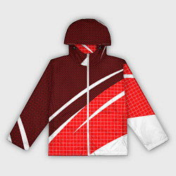 Женская ветровка Красно-белый абстрактный с полосами