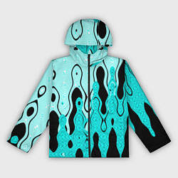 Ветровка с капюшоном женская Чёрно-голубой абстракция, цвет: 3D-черный