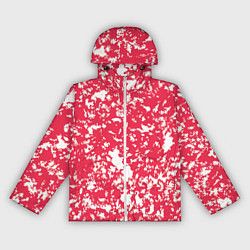 Ветровка с капюшоном женская Розовый пятнистый, цвет: 3D-белый