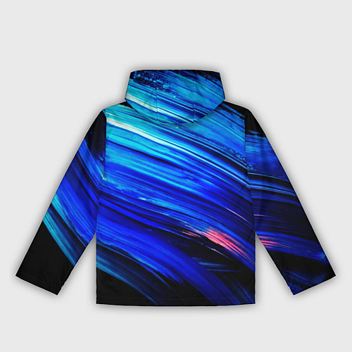 Женская ветровка Синии кисти краски на черном / 3D-Черный – фото 2