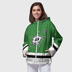Ветровка с капюшоном женская Даллас Старз хоккей, цвет: 3D-белый — фото 2