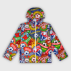 Ветровка с капюшоном женская Футбольные лиги паттерн, цвет: 3D-белый
