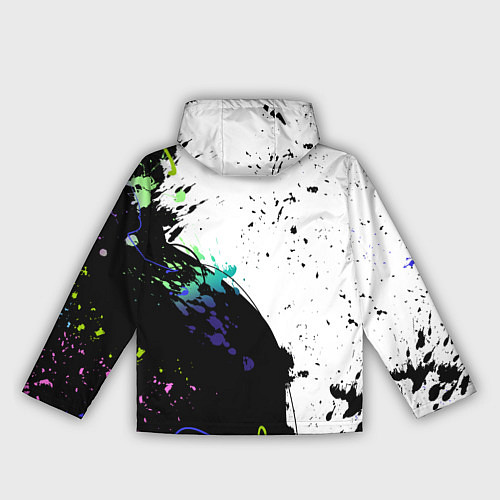 Женская ветровка Неоновые брызги - жуткие улыбки / 3D-Черный – фото 2