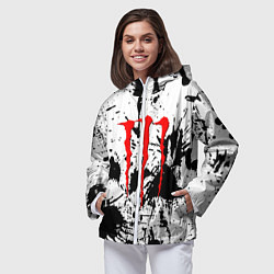 Ветровка с капюшоном женская Monster energy краски, цвет: 3D-белый — фото 2