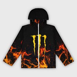 Ветровка с капюшоном женская Monster energy orange fire, цвет: 3D-белый