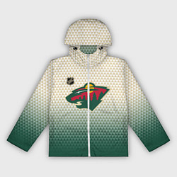Ветровка с капюшоном женская Миннесота Уайлд - геометрический градиент, цвет: 3D-белый