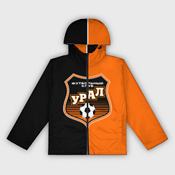 Ветровка с капюшоном женская ФК Урал - оранжево черные, цвет: 3D-черный