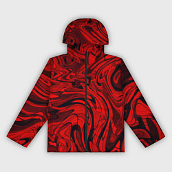 Ветровка с капюшоном женская Красный смешение пластика, цвет: 3D-черный
