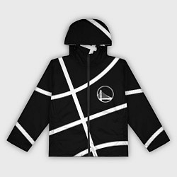 Ветровка с капюшоном женская Голден Стэйт Уорриорз - текстура черного мяча, цвет: 3D-черный