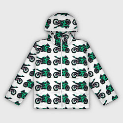 Ветровка с капюшоном женская Motorcycle turquoise, цвет: 3D-белый