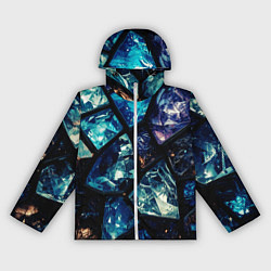 Ветровка с капюшоном женская Текстура драгоценных камней, цвет: 3D-белый