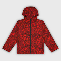 Ветровка с капюшоном женская Красный текстурный хлопьями, цвет: 3D-черный