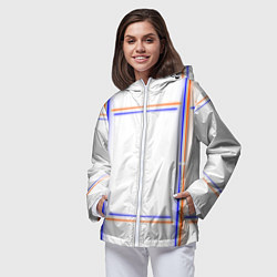 Ветровка с капюшоном женская Neon white orange light blue, цвет: 3D-белый — фото 2