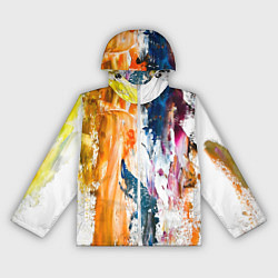 Ветровка с капюшоном женская Разноцветные мазки кисти на палитре художника, цвет: 3D-белый