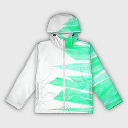 Ветровка с капюшоном женская Color white light blue strip, цвет: 3D-белый