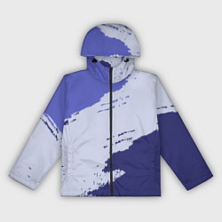 Ветровка с капюшоном женская Сине-голубые неравномерные полосы, цвет: 3D-черный