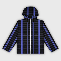 Ветровка с капюшоном женская Color black cage purple stripes, цвет: 3D-белый
