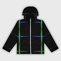 Ветровка с капюшоном женская Color black green purple stripes, цвет: 3D-белый