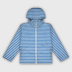 Ветровка с капюшоном женская Тельняшка десантника с полосами, цвет: 3D-белый