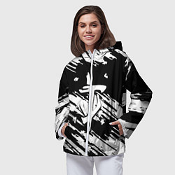 Ветровка с капюшоном женская Doom краски полосы, цвет: 3D-белый — фото 2