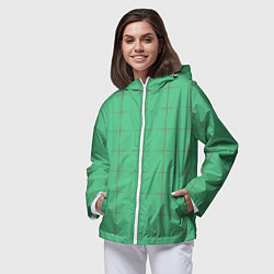 Ветровка с капюшоном женская Color green stripes, цвет: 3D-белый — фото 2