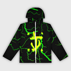 Ветровка с капюшоном женская Doom кислотный шторм молнии, цвет: 3D-белый