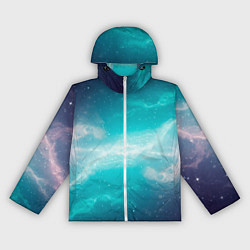 Ветровка с капюшоном женская Галактическое сияние небес, цвет: 3D-белый
