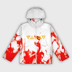 Ветровка с капюшоном женская Ведьмак огонь лого, цвет: 3D-белый