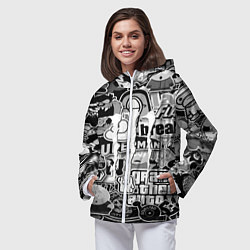 Ветровка с капюшоном женская Monster energy trend black, цвет: 3D-белый — фото 2