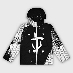 Ветровка с капюшоном женская Doom соты краски, цвет: 3D-белый