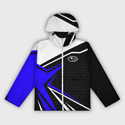 Ветровка с капюшоном женская Субару - blue sport, цвет: 3D-белый