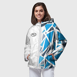 Ветровка с капюшоном женская Субару - фрагменты, цвет: 3D-белый — фото 2