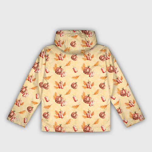 Женская ветровка Хеллоуин с тыквой и листьями / 3D-Черный – фото 2