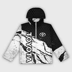 Ветровка с капюшоном женская Toyota - черный и белый, цвет: 3D-белый