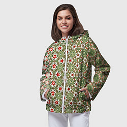 Ветровка с капюшоном женская Геометрическая метаморфоза, цвет: 3D-белый — фото 2