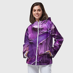 Ветровка с капюшоном женская Краска импасто, цвет: 3D-белый — фото 2