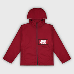 Ветровка с капюшоном женская Игрок 456 Красная униформа, цвет: 3D-черный