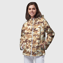 Ветровка с капюшоном женская Камуфляж армия, цвет: 3D-белый — фото 2
