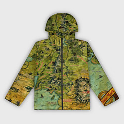 Ветровка с капюшоном женская Властелин колец карта цветная, цвет: 3D-черный